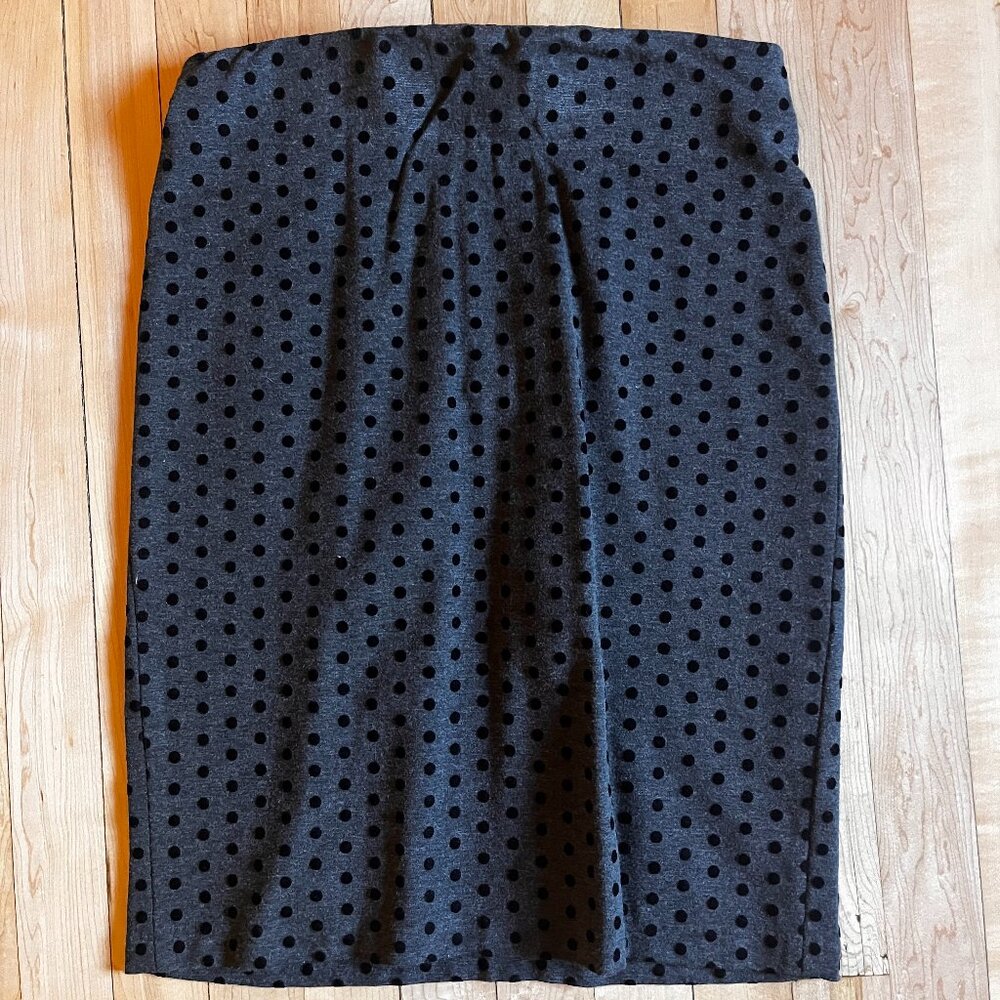 Gray and Black Polka Dot Skirt